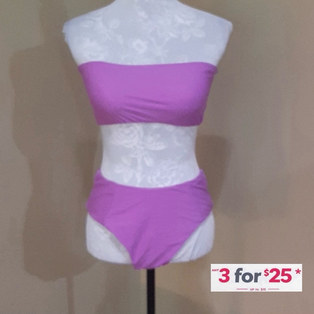 Purple lilac strapless bikini size large